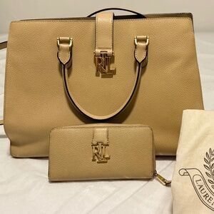 Ralph Lauren leather handbag and matching wallet